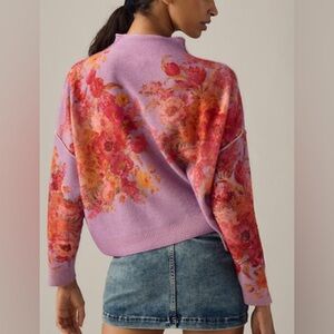 Pilcro Floral Cashmere Sweater